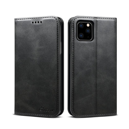 Suteni Calf Texture Horizontal Flip Leather Case with Holder & Card Slots & Wallet for iPhone 11(Black) - iPhone 11 Cases by Suteni | Online Shopping UK | buy2fix