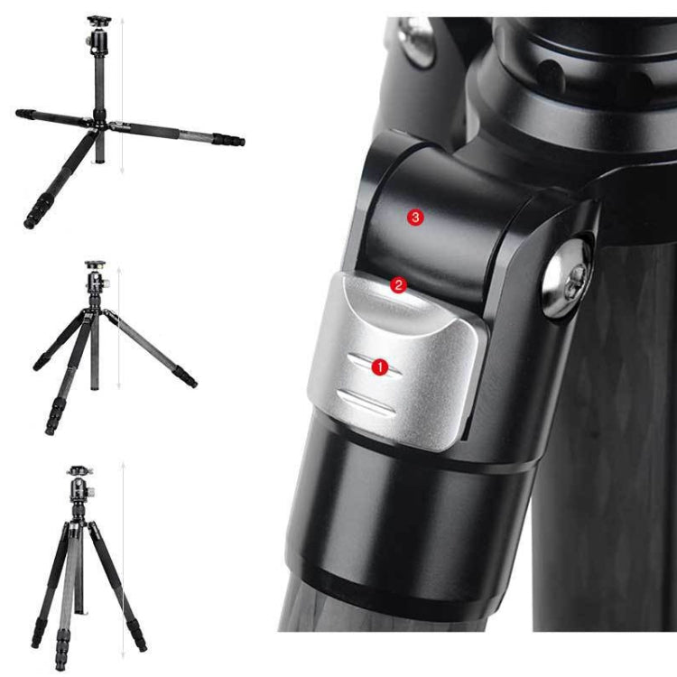 BEXIN W324C M44 Carbon Fiber Tripod Stable Shooting Camera for Vdeo Point Dslr Camera - Camera Accessories by BEXIN | Online Shopping UK | buy2fix