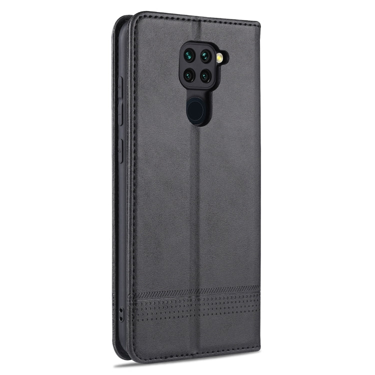 For Xiaomi Redmi Note 9 / 10X AZNS Magnetic Calf Texture Horizontal Flip Leather Case with Card Slots & Holder & Wallet(Black) - Xiaomi Cases by AZNS | Online Shopping UK | buy2fix