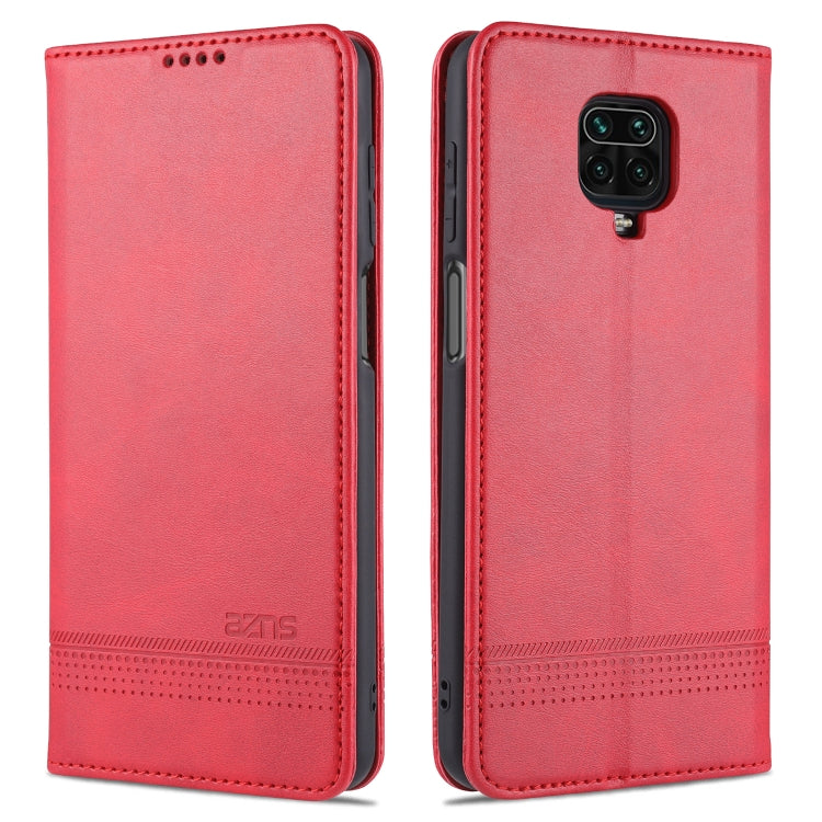 For Xiaomi Redmi Note 9 Pro / Note 9s AZNS Magnetic Calf Texture Horizontal Flip Leather Case with Card Slots & Holder & Wallet(Red) - Xiaomi Cases by AZNS | Online Shopping UK | buy2fix