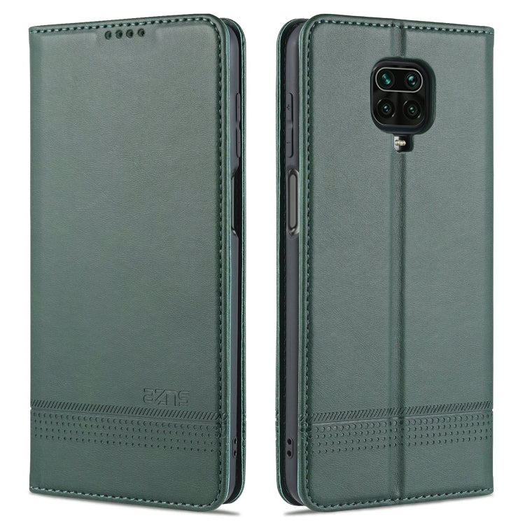 For Xiaomi Redmi Note 9 Pro / Note 9s AZNS Magnetic Calf Texture Horizontal Flip Leather Case with Card Slots & Holder & Wallet(Drak Green) - Xiaomi Cases by AZNS | Online Shopping UK | buy2fix