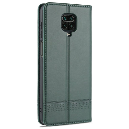 For Xiaomi Redmi Note 9 Pro / Note 9s AZNS Magnetic Calf Texture Horizontal Flip Leather Case with Card Slots & Holder & Wallet(Drak Green) - Xiaomi Cases by AZNS | Online Shopping UK | buy2fix