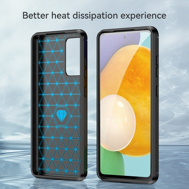 For Samsung Galaxy A52 5G / 4G Brushed Texture Carbon Fiber TPU Case(Black) - Samsung Accessories by buy2fix | Online Shopping UK | buy2fix
