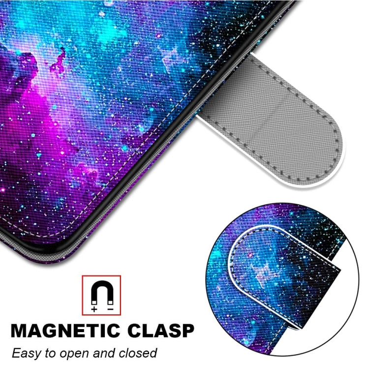 For Xiaomi Redmi 9A Coloured Drawing Cross Texture Horizontal Flip PU Leather Case with Holder & Card Slots & Wallet & Lanyard(Purple Green Starry Sky) - Xiaomi Cases by buy2fix | Online Shopping UK | buy2fix