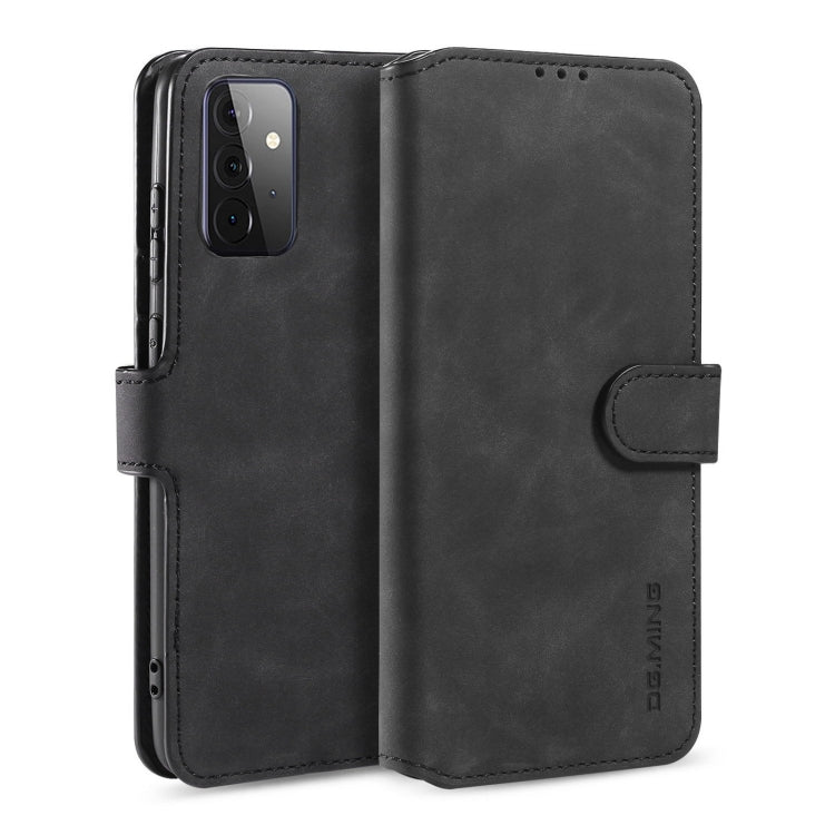 For samsung Galaxy A72 5G / 4G DG.MING Retro Oil Side Horizontal Flip Leather Case with Holder & Card Slots & Wallet(Black) - Galaxy Phone Cases by DG.MING | Online Shopping UK | buy2fix