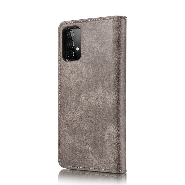 For Samsung Galaxy A52 5G / 4G DG.MING Crazy Horse Texture Flip Detachable Magnetic Leather Case with Holder & Card Slots & Wallet(Grey) - Galaxy Phone Cases by DG.MING | Online Shopping UK | buy2fix