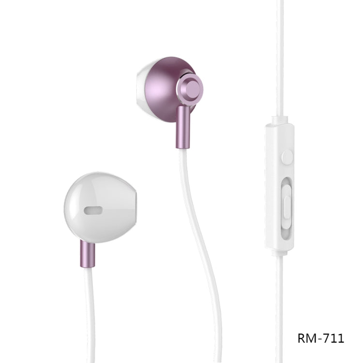 REMAX RM-711 Music Wired Earphone with MIC & Support Hands-free(Rose Gold) - Normal Style Earphone by REMAX | Online Shopping UK | buy2fix