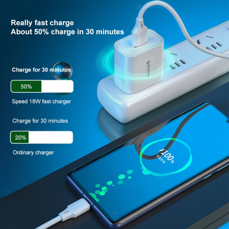 WK WP-U57 Max 18W Maxspeed QC3.0 Fast Charger + USB to Type-C / USB-C Data Cable, Plug Type:UK Plug - Apple Accessories by WK | Online Shopping UK | buy2fix