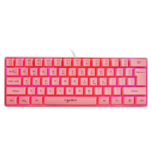 HXSJ V700 61 Keys RGB Lighting Gaming Wired Keyboard (Pink) - Wired Keyboard by HXSJ | Online Shopping UK | buy2fix