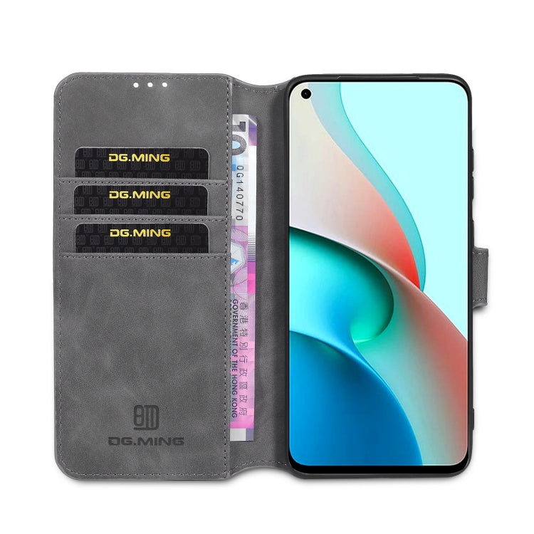 For Xiaomi Redmi Note 9T 5G DG.MING Retro Oil Side Horizontal Flip Leather Case with Holder & Card Slots & Wallet(Grey) - Xiaomi Cases by DG.MING | Online Shopping UK | buy2fix