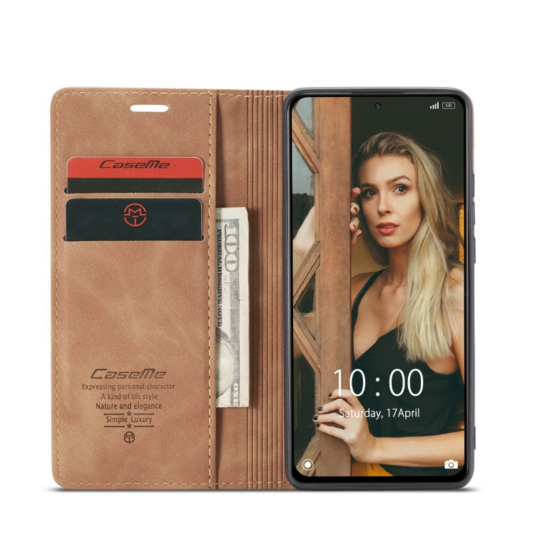 For Xiaomi Redmi Note 10 Pro 4G / Note 10 Pro Max CaseMe 013 Multifunctional Horizontal Flip Leather Case with Holder & Card Slot & Wallet(Brown) - Xiaomi Cases by CaseMe | Online Shopping UK | buy2fix