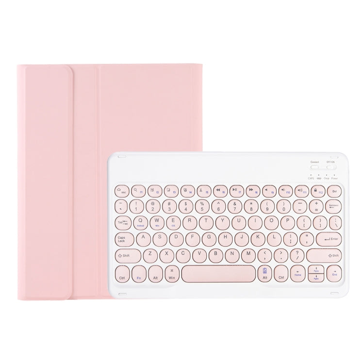 YT098B Detachable Candy Color Skin Feel Texture Round Keycap Bluetooth Keyboard Leather Case For iPad Air 11 2024 / 2025 / Air 4 10.9 2020 / Air 5 10.9 2022 (Pink) - For iPad Air by buy2fix | Online Shopping UK | buy2fix