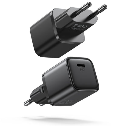 JOYROOM L-P202 Travel Series 20W PD USB-C / Type-C Mini Fast Charger, EU Plug(Black) - USB Charger by JOYROOM | Online Shopping UK | buy2fix