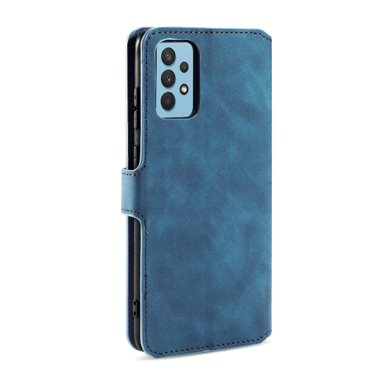 For Samsung Galaxy A32 4G DG.MING Retro Oil Side Horizontal Flip Leather Case with Holder & Card Slots & Wallet(Blue) - Galaxy Phone Cases by DG.MING | Online Shopping UK | buy2fix