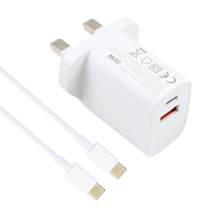 E087 20W USB-C / Type-C + USB Ports Charger with 100W Type-C to Type-C Fast Charging Cable 1m, UK Plug - Mobile Accessories by buy2fix | Online Shopping UK | buy2fix