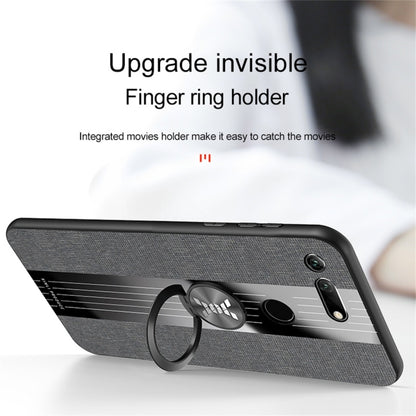 For Huawei Honor View 10 XINLI Stitching Cloth Textue Shockproof TPU Protective Case with Ring Holder(Black) - Honor Cases by XINLI | Online Shopping UK | buy2fix