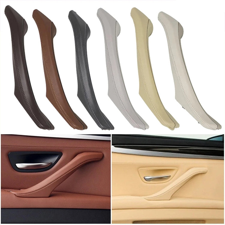 Car Leather Right Side Inner Door Handle Assembly 51417225854 for BMW 5 Series F10 / F18 2011-2017(Beige) - In Car by buy2fix | Online Shopping UK | buy2fix