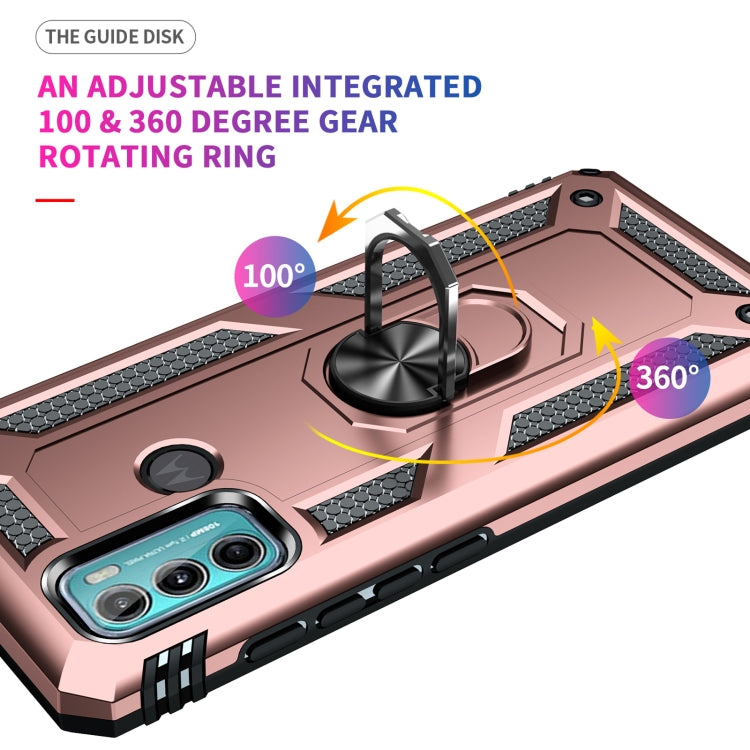 For Motorola Moto G60 / G40 Fusion Shockproof TPU + PC Protective Case with 360 Degree Rotating Holder(Rose Gold) - Mobile Accessories by buy2fix | Online Shopping UK | buy2fix