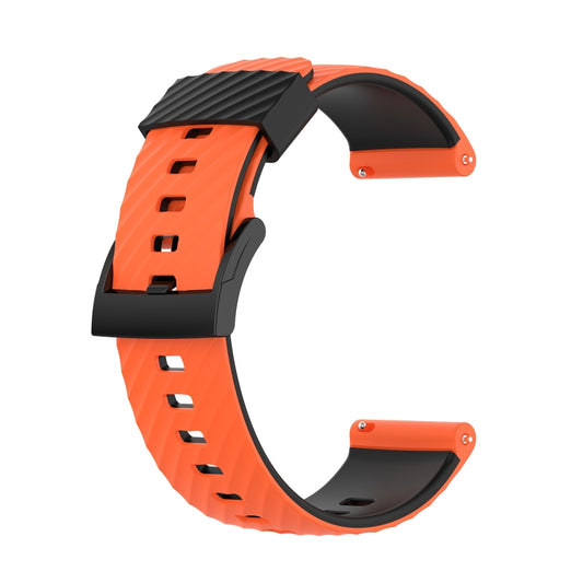 For Suunto 7 24mm Two-color Silicone Watch Band(Orange Black) -  by buy2fix | Online Shopping UK | buy2fix