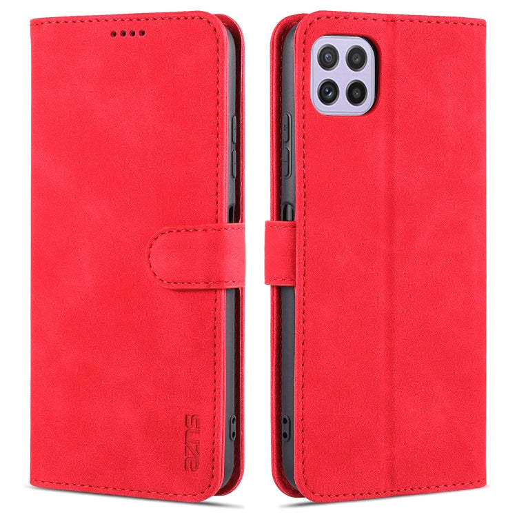 For Samsung Galaxy A22 5G AZNS Skin Feel Calf Texture Horizontal Flip Leather Case with Card Slots & Holder & Wallet(Red) - Galaxy Phone Cases by AZNS | Online Shopping UK | buy2fix