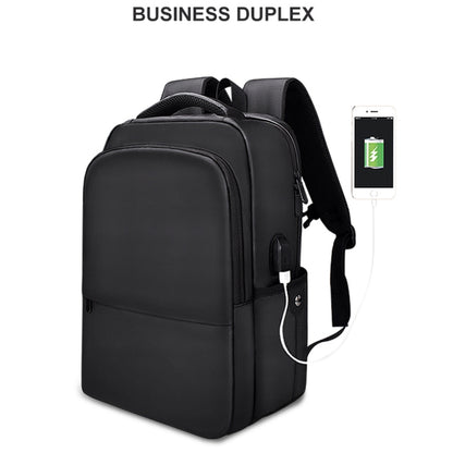 SJ01 Business Casual Computer Backpack with USB Charging Port, Size:13-15 inch Universal(Black) - Backpack by buy2fix | Online Shopping UK | buy2fix