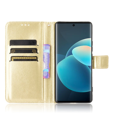 For vivo X60 Pro Overseas Version / X60 5G Curved Surface Version Crazy Horse Texture Horizontal Flip Leather Case with Holder & Card Slots & Lanyard(Gold) - OPPO Cases by buy2fix | Online Shopping UK | buy2fix