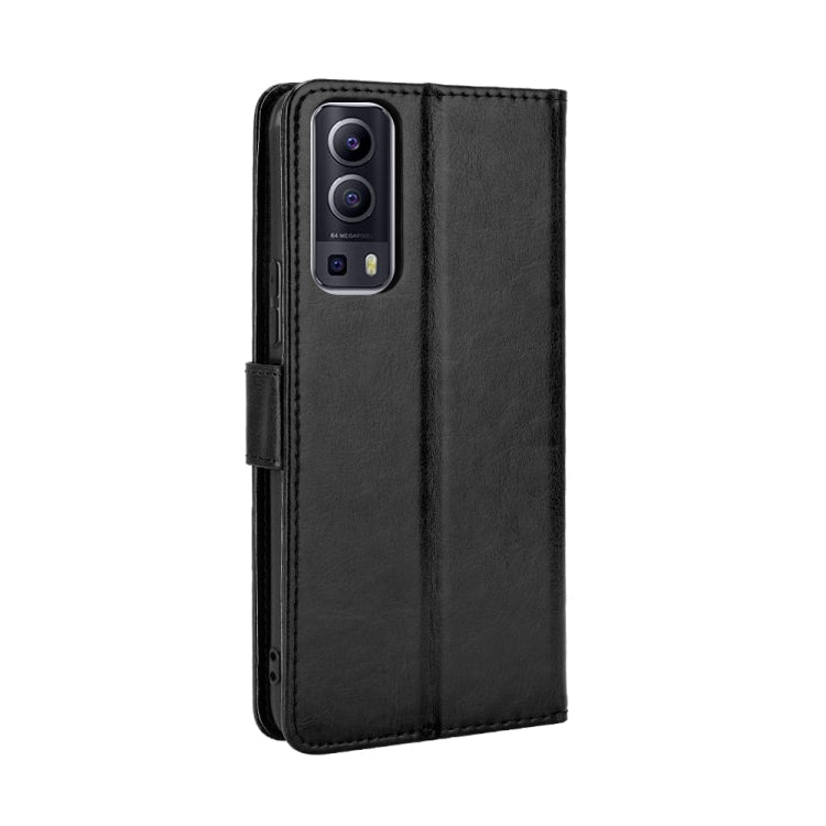 For vivo Y72 5G / iQOO Z3 Crazy Horse Texture Horizontal Flip Leather Case with Holder & Card Slots & Lanyard(Black) - OPPO Cases by buy2fix | Online Shopping UK | buy2fix