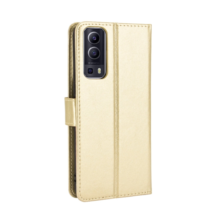 For vivo Y72 5G / iQOO Z3 Crazy Horse Texture Horizontal Flip Leather Case with Holder & Card Slots & Lanyard(Gold) - OPPO Cases by buy2fix | Online Shopping UK | buy2fix