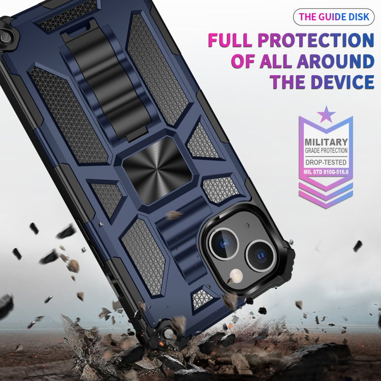 For iPhone 13 Armor Shockproof TPU + PC Magnetic Protective Case with Holder(Black) - iPhone 13 Cases by buy2fix | Online Shopping UK | buy2fix