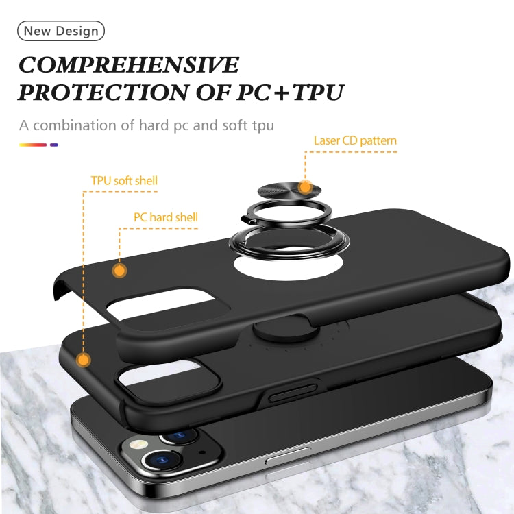 For iPhone 13 Pro Max Magnetic Ring Kickstand Shockproof Phone Case (Black) - iPhone 13 Pro Max Cases by buy2fix | Online Shopping UK | buy2fix