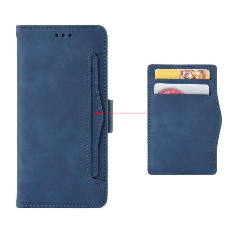 For vivo Y72 5G / iQOO Z3 5G Skin Feel Calf Pattern Horizontal Flip Leather Case with Holder & Card Slots & Photo Frame(Blue) - vivo Cases by buy2fix | Online Shopping UK | buy2fix