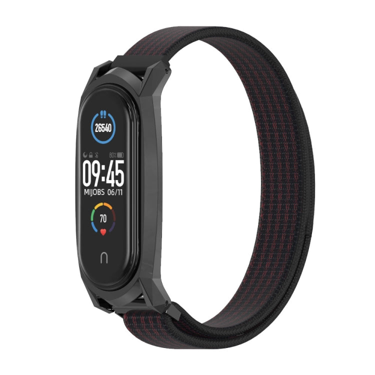 For Xiaomi Mi Band 6 / 5 / 4 / 3 Mijobs GT Nylon Loop Watch Band(Black Red) - Watch Bands by MIJOBS | Online Shopping UK | buy2fix