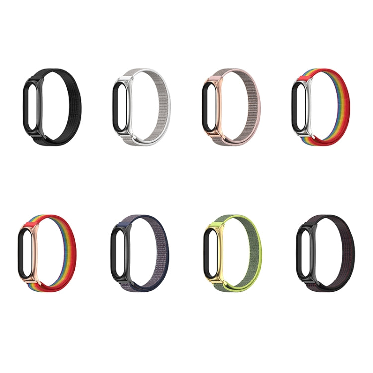 For Xiaomi Mi Band 6 / 5 / 4 / 3 Mijobs Nylon Loop Plus Watch Band Watch Band(Seashell Silver) - Watch Bands by MIJOBS | Online Shopping UK | buy2fix