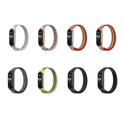 For Xiaomi Mi Band 6 / 5 / 4 / 3 Mijobs Nylon Loop Plus Watch Band Watch Band(Seashell Silver) - Watch Bands by MIJOBS | Online Shopping UK | buy2fix