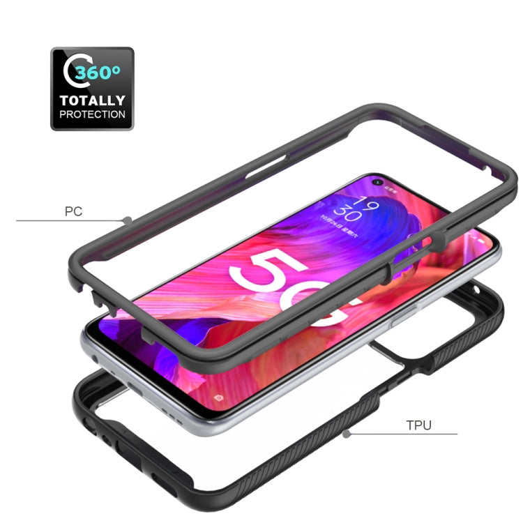 For OPPO A54 5G / A74 5G Starry Sky Solid Color Series Shockproof PC + TPU Case(Black) - OPPO & vivo Accessories by buy2fix | Online Shopping UK | buy2fix