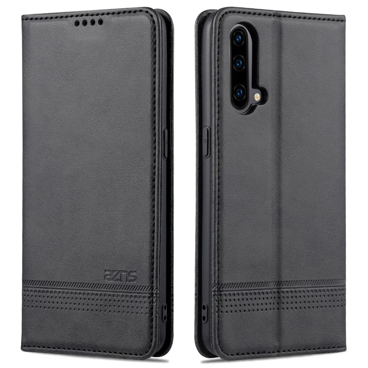 For OnePlus Nord CE 5G AZNS Magnetic Calf Texture Horizontal Flip Leather Case with Card Slots & Holder & Wallet(Black) - OnePlus Cases by AZNS | Online Shopping UK | buy2fix