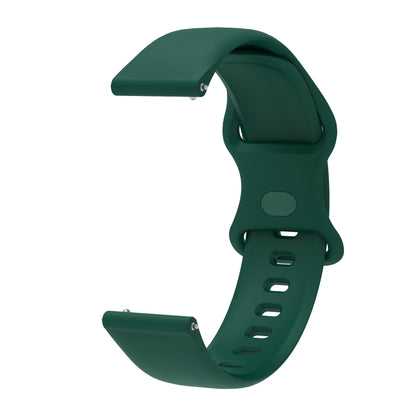 20mm For Amazfit GTS 2e Butterfly Buckle Silicone Watch Band(Army Green) - Watch Bands by buy2fix | Online Shopping UK | buy2fix