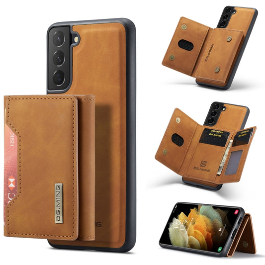 For Samsung Galaxy S21 FE DG.MING M2 Series 3-Fold Multi Card Bag Back Cover Shockproof Case with Wallet & Holder Function(Brown) - Galaxy Phone Cases by DG.MING | Online Shopping UK | buy2fix