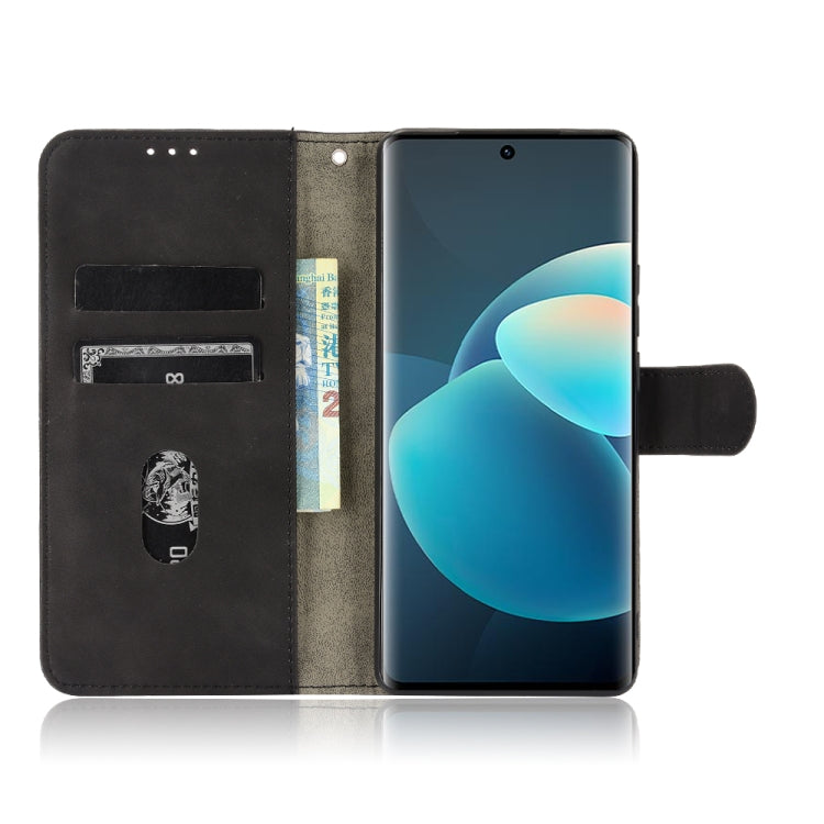 For vivo X60 Pro / X60 5G Solid Color Skin Feel Magnetic Buckle Horizontal Flip Calf Texture PU Leather Case with Holder & Card Slots & Wallet(Black) - vivo Cases by buy2fix | Online Shopping UK | buy2fix
