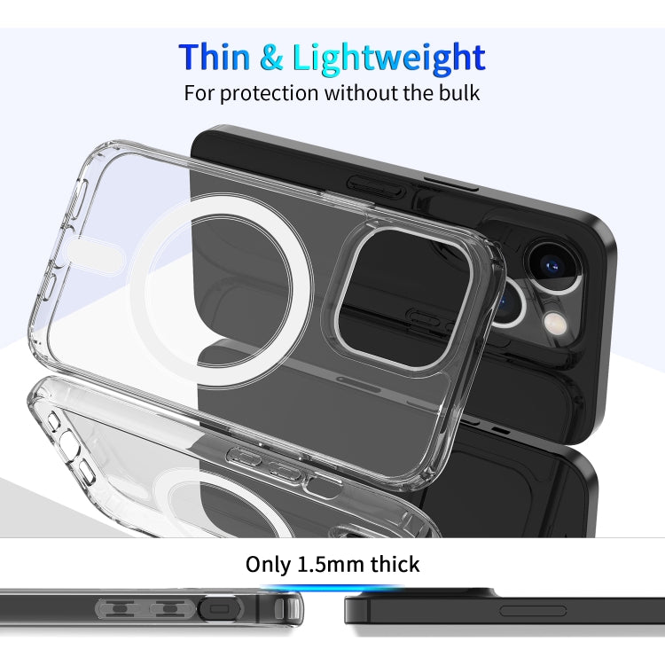 For iPhone 13 Pro Max Magsafe Case Magnetic Ring Clear Crystal Acrylic +TPU Four-corner Airbag Shockproof Case (Transparent) - iPhone 13 Pro Max Cases by buy2fix | Online Shopping UK | buy2fix