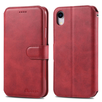 For iPhone XR AZNS Calf Texture Magnetic Horizontal Flip PU Leather Case with Holder & Card Slots & Photo Frame(Red) - More iPhone Cases by AZNS | Online Shopping UK | buy2fix