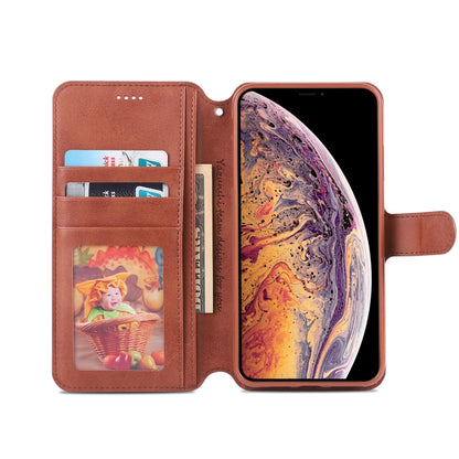 For iPhone XS Max AZNS Calf Texture Magnetic Horizontal Flip PU Leather Case with Holder & Card Slots & Photo Frame(Brown) - More iPhone Cases by AZNS | Online Shopping UK | buy2fix