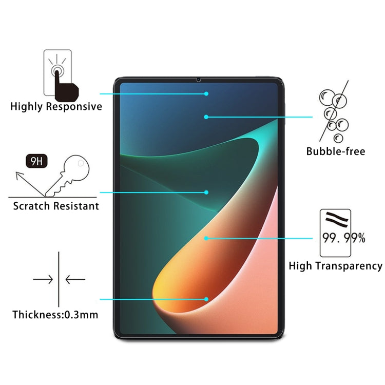 For Xiaomi Pad 5 2 PCS 9H 2.5D Explosion-proof Tempered Glass Film - Mobile Accessories by buy2fix | Online Shopping UK | buy2fix