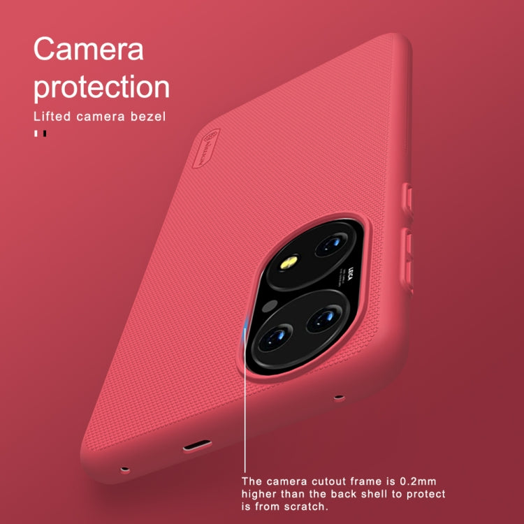 For Huawei P50 NILLKIN Frosted Concave-convex Texture PC Protective Case(Red) - Huawei Cases by NILLKIN | Online Shopping UK | buy2fix