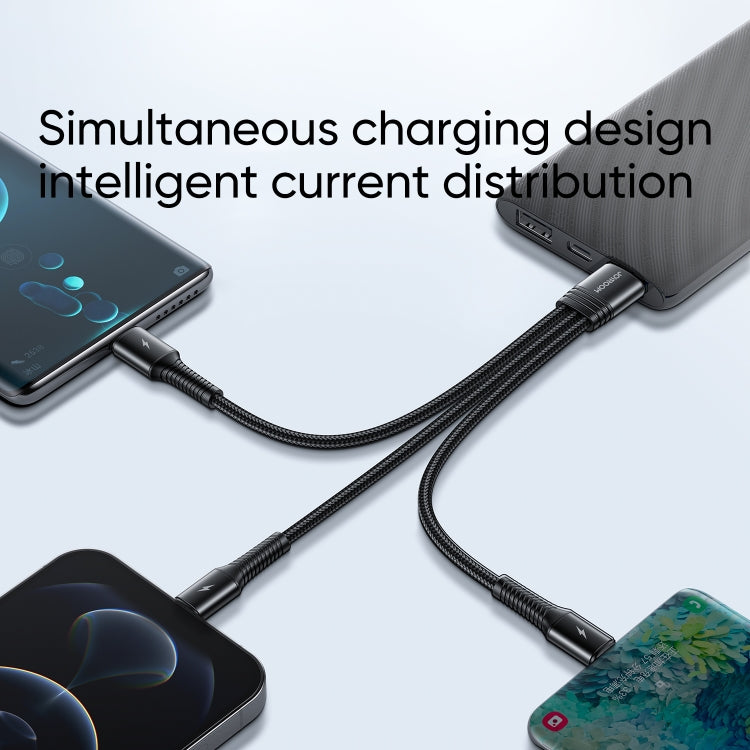 JOYROOM S-01530G9 3.5A 3 in 1 USB to Micro USB + USB-C / Type-C + 8 Pin Short Charging Cable(Black) - Multifunction Cable by JOYROOM | Online Shopping UK | buy2fix