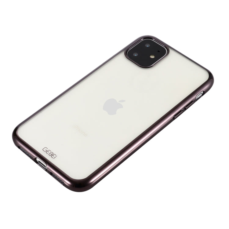 For iPhone 11 GEBEI Plating TPU Shockproof Protective Case(Black) - iPhone 11 Cases by GEBEI | Online Shopping UK | buy2fix