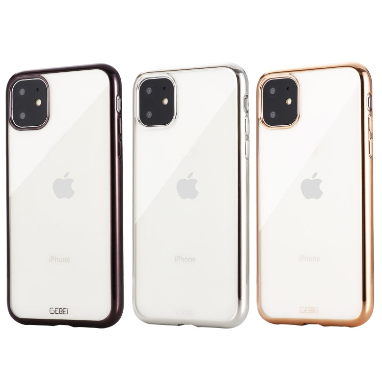 For iPhone 11 GEBEI Plating TPU Shockproof Protective Case(Black) - iPhone 11 Cases by GEBEI | Online Shopping UK | buy2fix