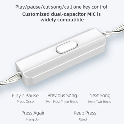 KZ ASX 20-unit Balance Armature Monitor HiFi In-Ear Wired Earphone With Mic(Silver) - In Ear Wired Earphone by KZ | Online Shopping UK | buy2fix