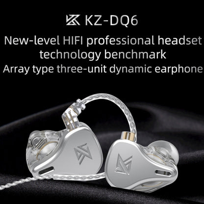 KZ DQ6 3-unit Dynamic HiFi In-Ear Wired Earphone No Mic(Grey) - In Ear Wired Earphone by KZ | Online Shopping UK | buy2fix