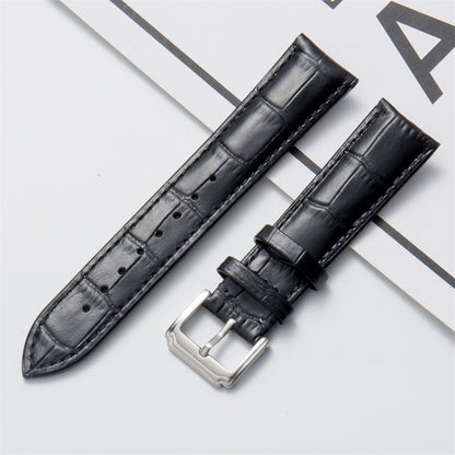 20mm Calf Leather Watch Band(Black) - Smart Wear by buy2fix | Online Shopping UK | buy2fix